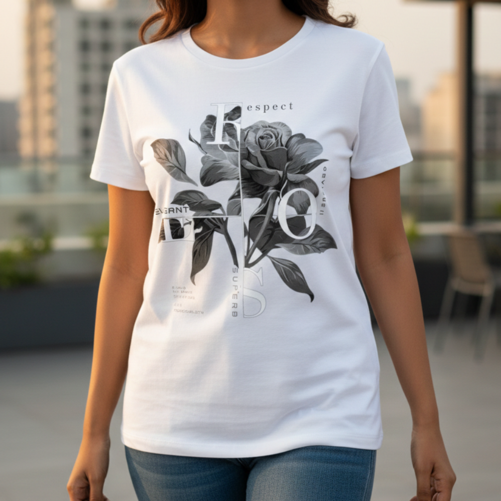 Rose Graphic Streetwear T-Shirt for Men & Women